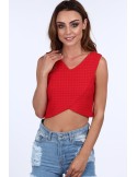 Top with zipper on the back, red 20688 - Online store - Boutique